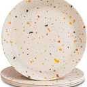 Nook Theory 4 Pack Reusable Bamboo Plates - Non-Toxic Toddler and Kids Plate, Dishwasher Safe, Not Microwavable Dinnerware (Celebration 10")