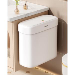Bathroom Trash Can with Lid, 2.2 Gallon Automatic Touchless Motion Sensor Small Garbage Can, Smart Slim Trash Bin for Kitchen, Office, Bedroom, Living Room
