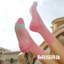 BRISIRA Coolmax Bamboo Viscose Running Compression Quarter Socks Women Moisture Wicking Anti Blister Athletic Ankle Cushion (L)