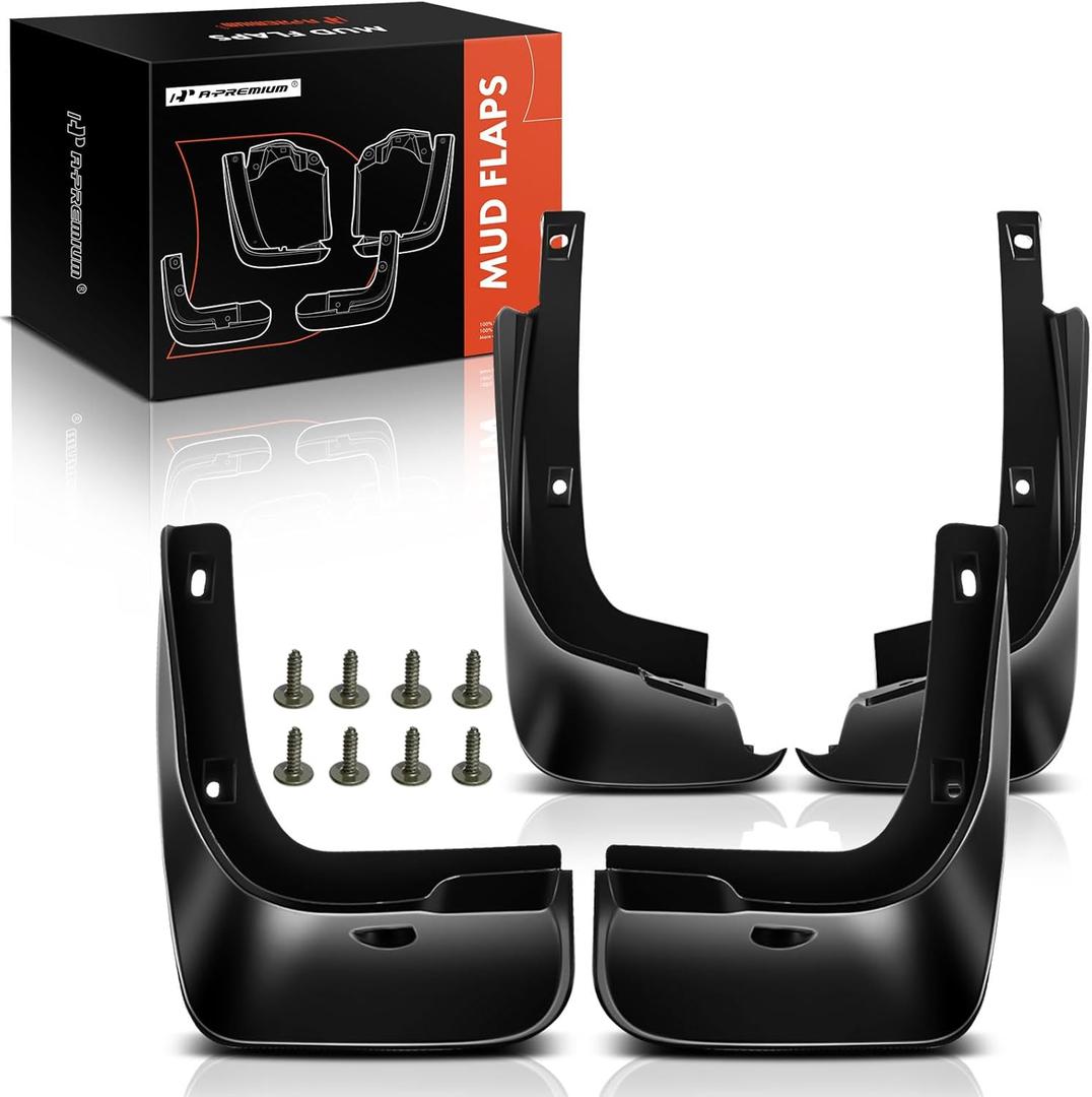 A-Premium Mud Flaps Compatible with Toyota Corolla 2009 2010 2011 2012 2013 Sedan, No Drilling Required Mud Guards with Hardware Accessories, Set of 4 Front and Rear
