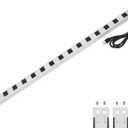 CCCEI Long Heavy Duty Metal Power Strip, 16 Outlet Large Industrial Multi Wide Strip for Garage Workshop, Extension Cord with Multiple Outlets, 15A, 125V, 1875W. 4 FT, Sliver.