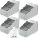 Maxcheck 4 Pcs Galvanized Metal Rabbit Nesting Box Small Animal Nest with Removable Acrylic Floor Durable Easy to Clean for Indoor Outdoor Use Rabbit Supplies (14.5 * 8.5 * 8 Inch)