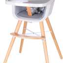 Foho Baby High Chair, Perfect 3 in 1 Convertible Wooden High Chair with Cushion, Removable Tray, and Adjustable Legs for Baby & Toddler (Gray)