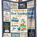 Book/Reading Blanket for Book Lovers 60" X 50" - Books Lovers Gifts for Women - Bookish/Nerd/Bookworm/Librarian/Reading Gift for Readers Women - Books Club/Themed Birthday Gift Ideas