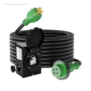 Emergency Power Combo Kit, 100 Foot 30 Amp Generator Cord and Power Inlet Box, NEMA L14-30P to L14-30R Generator Cord with NEMA L14-30P Pre-Drilled Generator Inlet Box, ETL Listed