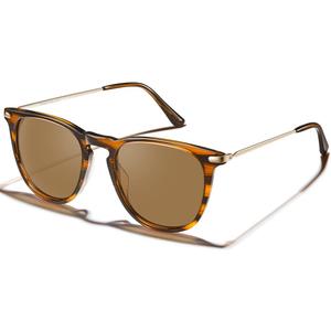 Trendy Polarized Sunglasses for Women 100% UV Protection, Outdoor Driving Sunnies Italy Acetate Frame Eyewears (3.brown Lens)