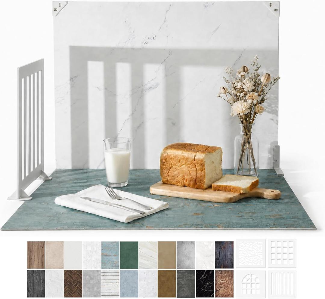 Photo Backdrop for Product Photography, 23 x 17.5 in Tabletop Kit