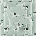 True North by Sleep Philosophy Cozy Flannel Warm 100% Cotton Sheet - Novelty Print Animals Stars Cute Ultra Soft Cold Weather Bedding Set, Twin, Seafoam Llama 3 Piece