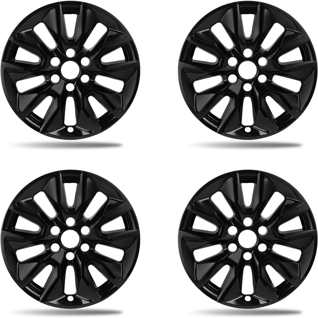 Paanlok 20 Inch Gloss Black ABS Wheel Skins for 2019-2026 Chevrolet Silverado 1500 & 2021-2024 Tahoe Suburban, Fits OEM Alloy Wheels 23376221 & 23376222, Snap-On Wheel Covers, 4-Pack