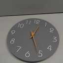 Mosewa Wall Clock Silent Non Ticking Decorative for Kitchen Bedroom Bathroom Office Living Room Battery Operated 10 Inch Gray Wood Modern Simple