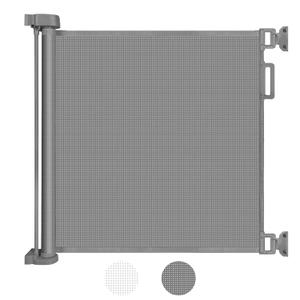 Looxii Retractable Baby Gate Child Safety Indoor/Outdoor Gate for Kids or Pets 33" Tall, Extends to 55" Wide, Grey