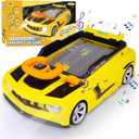 Gifts2U Musical Steering Wheel Racing Car Toy for Kids, with Music and Light Simulated Learning Driving Cars Adventure Toys Competition Game Birthday Gift for Boy Girl Toddler (Yellow)