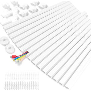 Delamu Cord Hider, 236in Cable Hider, Cord Covers for 3-4 Wires on Wall, Wire Covers for Cords, Wire Hiders for TV on Wall, Easier Setup Cable Cover Cable Management, W1.18 H0.63in, White