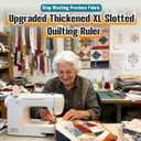 17-3/4 "x 22" XL Slotted Quilting Ruler, 5 in 1 Acrylic Quilt Cutting Template, Non-Slip High-Clarity Durable Acrylic Ruler for Fabric Strip Cutting, Patchwork, Sewing and Crafting