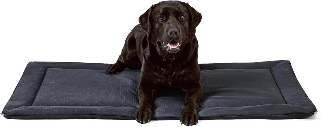 Cybarmour Chew Proof Dog Crate Pad - Outdoor Indestructible Dog Bed - Tough - Potable - Machine Washable - Water & Dirt-Resistant - Large Breeds & Fits 42-Inch Crate - 41"x27", Black