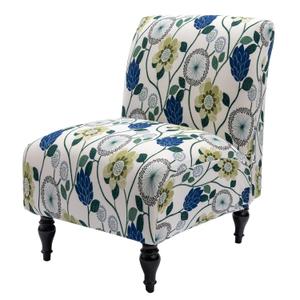 Armless Accent Slipper Chair Cover Slipcover,Stretch Spandex Removable Fabric Non-Slip Silp Cover for Accent Chair Without arms Furniture Protector for Living Dining Room, White/Bottle Green