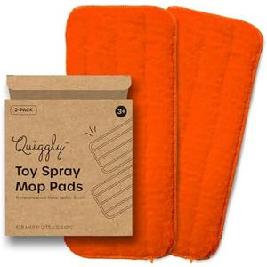 Quiggly Reusable Mop Pad 2-Pack – Washable Microfiber Refills Toddler & Kid Spray Mops – Machine Washable, 10.8” x 4.9” Pads