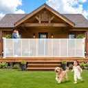 236" Retractable Baby Gate, 41" Tall Retractable Dog Gate for Stairs, Doorways, Decks, Garage, Dual Locks Extra Wide Baby Gate Pet Gate for Indoor, Outdoor, with Reinforced Mesh Rods(White)