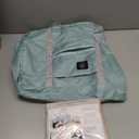 Foldable Travel Duffel Bag 2PCS Tote Carry on Luggage Bag Spirit Airlines Personal item Sports Gym Bag Water Resistant Weekender Overnight Bags for Women and Men (Green+Pink)