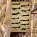 4 x WWII Fighter Planes Vintage Metal Sign, Military Posters Retro Tin Sign for Man Cave Bar Garage Pubs Hotel Wall Art Decor Gift 8 x 12 Inch