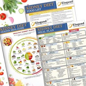 Elegend Kidney Disease Food Chart – Foods to Eat & Avoid for Kidney Health, Low Potassium Grocery List and Kidney Diet Guide, Shopping List for Beginners, Renal Diet Plan and Kidney Awareness