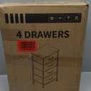 WLIVE 4 Drawers Dresser for Bedroom, Light Grey Fabric Clothes Storage Organizer Unit, Dresser for Hallway, Entryway, Closets, Sturdy Steel Frame, Wood Top Size 11.8"D x 15.7"W x 38.1"H