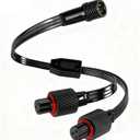 Y-Splitter for Govee Permanent Outdoor Lights, Y-Shaped Extension Cable for H705A H705B H705C H706A H706B H706C, IP68 Waterproof Extension Cord, 3 Pin Power Cord, 1 Male to 2 Female, Black