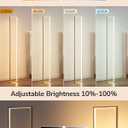 EDISHINE LED Floor Lamp, 55" Modern Minimalist Rectangular Corner Light 3000K-6000K Dimmable, Remote Control & Foot Switch, Metal Base Standing Lamps for Living Room, Bedroom, Office, Gold