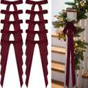 24 Pcs Velvet Bows for Christmas Tree Vintage Ribbon Bows for Crafts Garland Home Coquette Wedding Birthday Decor(9 x 13 Inch,Width of 1 1/2",Burgundy)