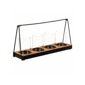 Fred Meyer - Bambeco Candle Holder with 4 Glass Votives and Wood Base