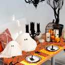 Halloween Haunted House Table Runner,Rustic Farmhouse Kitchen Dining Table Decor,Zombies Halloween Linen Dining Table Decoration Indoor Outdoor Trick or Treat Party Supplies 13x72Inch, JY00479