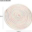 Round Colored Cotton Rope Coaster, Kingwillow, (Set of 6)