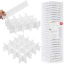Flytianmy 40Pcs Drawer Dividers, Adjustable Drawer Organizer for Socks, Underwear, Makeup, Can Help Tidy Kitchen, Bedroom, Dresser White