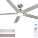 addlon Ceiling Fans with Lights, 52 inch Ceiling Fan with Light and Remote Control, Reversible, 3CCT, Dimmable, Noiseless, Nickel Ceiling Fan for Bedroom, Indoor/Outdoor Use