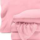 Bare Home Super Soft Fleece Sheet Set - Twin Extra Long Size - Extra Plush Polar Fleece, No-Pilling Bed Sheets - All Season Cozy Warmth (Twin XL, Light Pink)