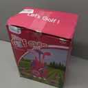 Liberry Toddler Golf Set with Putting Mat for 2 3 4 Years Old Boys Girls, Upgraded Kids Golf Cart with Unique Shoulder Strap Design, Indoor and Outdoor Golf Toys Gifts (Pink)