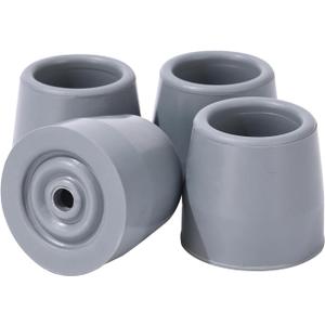 4PCS Rubber Walker Tips 1 '' Heavy Duty Replacement Tips for Walkers, Commodes, Shower Chairs and More (Gray)