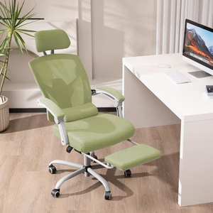 Sweetcrispy Office Computer Desk Chair with Footrest,Ergonomic High-Back Mesh Rolling Work Swivel Chairs with Wheels,Comfortable Lumbar Support,Comfy Arms for Home,Bedroom,Study,Student,Green, 50.75 inches x 20 inches x 18.8 inches
