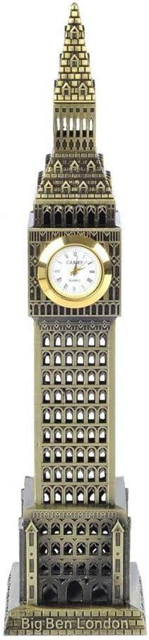 Queenie 7.5 Inch England Big Ben Bronze Model Metal Statue Figurine Living Room Vintage Home Decor for Personalized Gifts Tourism Souvenir Party Desktop Decoration