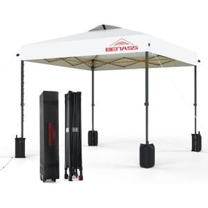 12x12 Pop Up Canopy, Easy Up Canopy Tent, Heavy Duty Tents for Parties, One Person Set Up Event Tent, White
