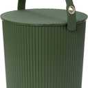 Hachiman Extra Large Bucket - 5.3 Gallon Heavy Duty Bucket with Lid and Handle - Hands-Free Filling - Easy to Stack and Store - Indoor Outdoor Use - 13.3" x 13" - Garden Green