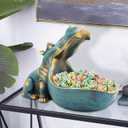 Aboxoo Hippo Statue,Large Hippopotamus Figurine Home Sculpture with Resin, Hippo Candy Jar, Candy Dish Bowl for Office Desk, Key Bowl for Entryway Table,Container Storage Art Decor Box(Dark Blue)