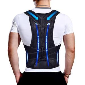 Back Brace Posture Corrector for Men & Women, Upgraded Full Back Support with Adjustable Shoulder Straightener and Waist Support Straps, Breathable Back Brace for Office Work, Long Sitting & Daily Wear, Comfortable Posture Support for Upper & Lower B