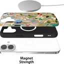Case Compatible with iPhone 16,Compatible with MagSafe,Glossy Fall Prevention Hybrid 2-Layer Hard Shell Cases for Girls Boys,Stained Glass Bloom Flower
