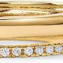 PAVOI 18K Gold Plated Cubic Zirconia Dual Stacking Rings for Women | Gold Eternity Band for Women | Thumb Ring