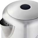 Amazon Basics Electric Stainless Steel Kettle for Tea and Coffee, BPA-Free, Fast Boiling, Auto Shut-Off, 1 Liter, 1500W, Black and Silver