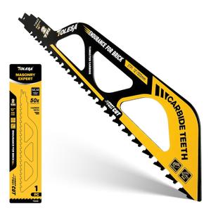 TOLESA Demolition Masonry Reciprocating Saw Blades 12-Inch, Carbide Blades for Cutting Aerated Concrete and Hollow Brick, 1 Pack