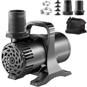 OYO Water 520W 8000 GPH Pond Pump, Commercial Grade High Flow Submersible Water Pump for Large Ponds, Pools & Waterfalls, Continuous Duty, Submersible & Inline Installation, Includes Filter Bag