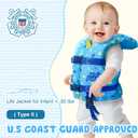 Dark Lightning USCG Approved Infant Life Jacket 0-30 lbs, Swim Vest for Baby/Toddlers 1-3 Year Old 20-30 lbs,Toddler Floaties for Pool Swimming,Boating,Beach,Puddle