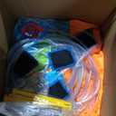 Inflatable Water Double Slides Park, Bounce House with Arched Water Gun Spray, Jumping Castle with Air Blower